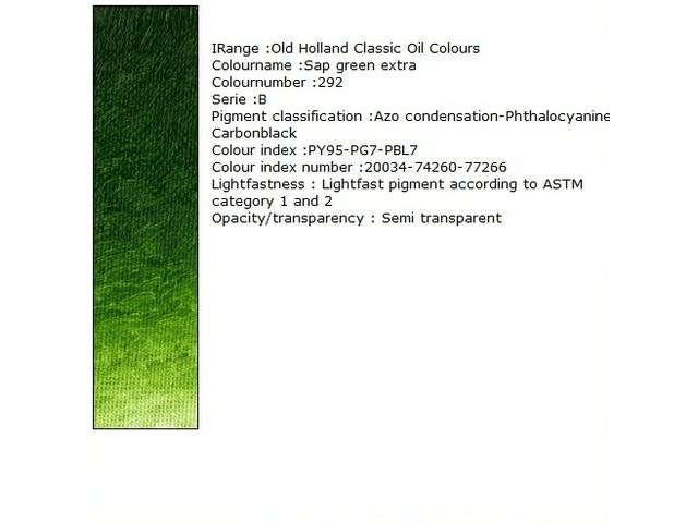 OLD HOLLAND ÖLFARBE B292 125ML SAPGREEN LAKE EXTRA 1