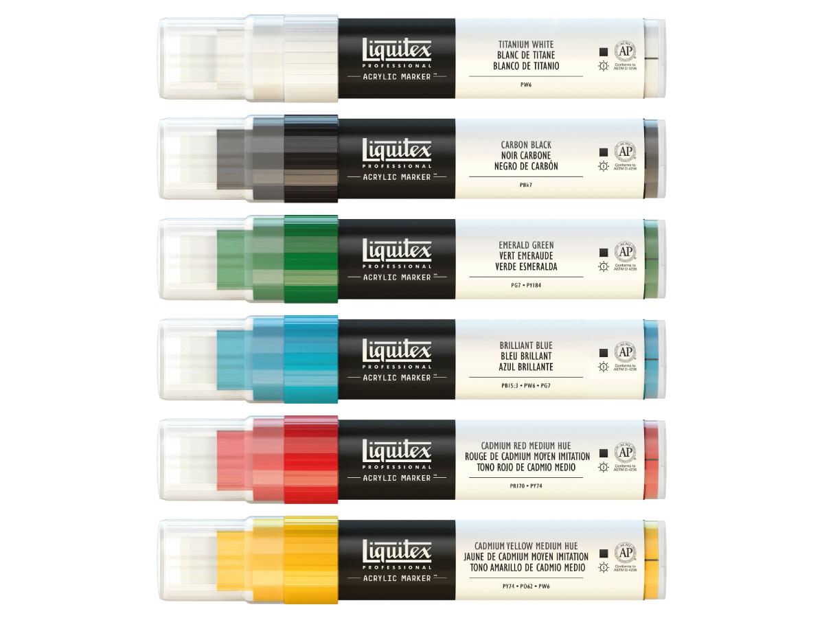 LIQUITEX ACRYLMARKER WIDE SET 6 STÜCK 1
