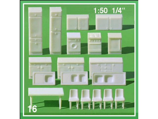 1:50 KÜCHE WEISS 16-TEILIG 55.40121.1 1