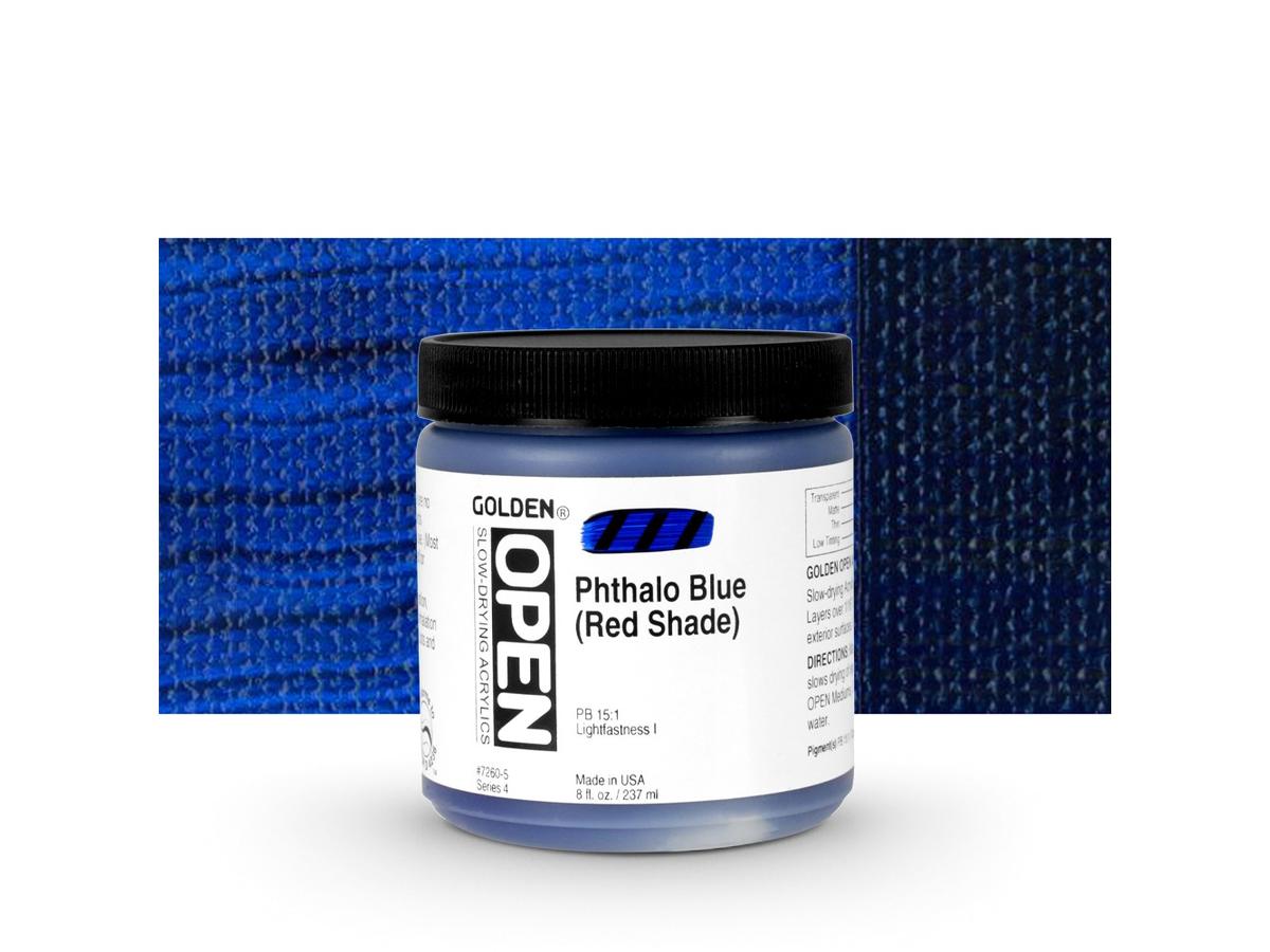 GOLDEN OPEN ACRYLIC 237ML 7260 S4 OPEN PHTALO BLUE (RED SH.) 1