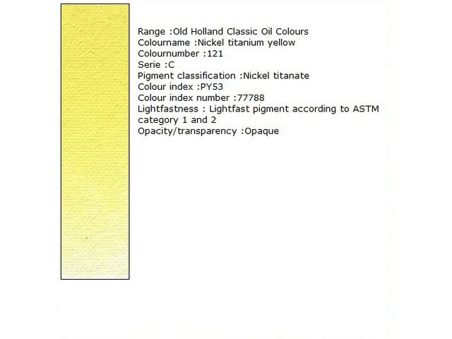 OLD HOLLAND ÖLFARBE C121 40ML NICKEL TITANIUM YELLOW 1