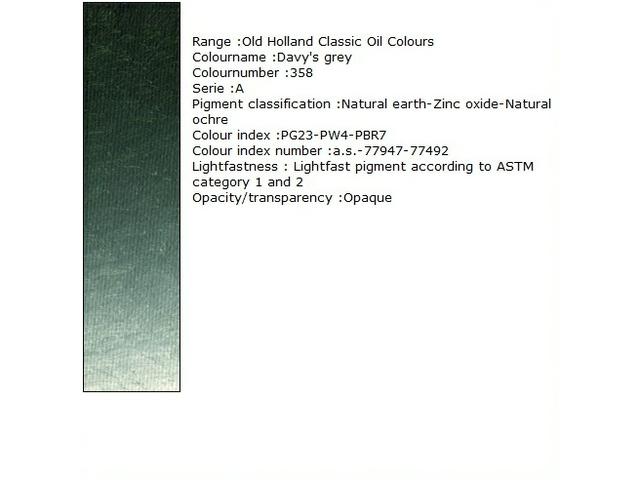 OLD HOLLAND ÖLFARBE A358 40ML DAVY'S GREY 1