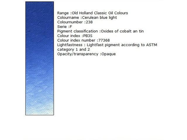 OLD HOLLAND ÖLFARBE F238 40ML CERULEAN BLUE LIGHT 1