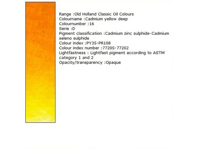 OLD HOLLAND ÖLFARBE D016 40ML CADMIUM YELLOW DEEP 1
