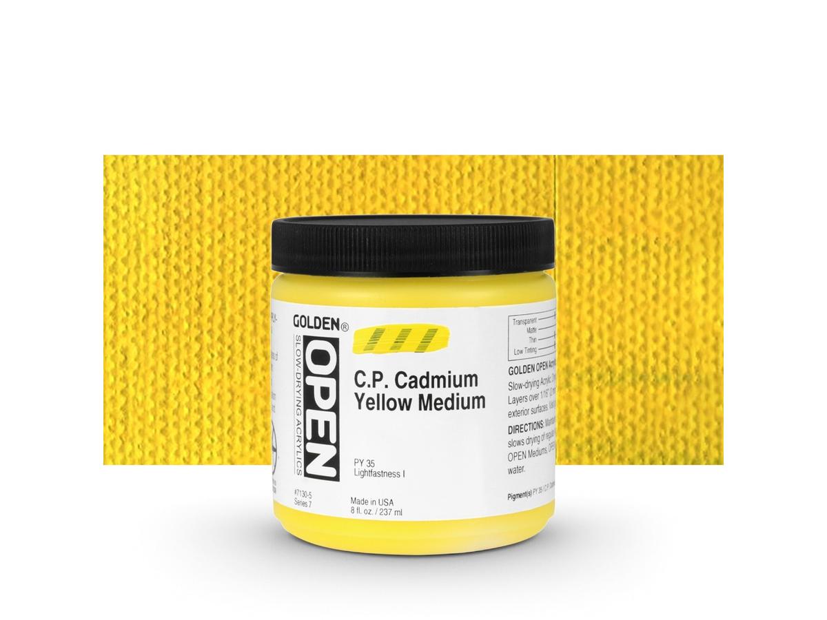 GOLDEN OPEN ACRYLIC 237ML 7130 S7 C.P.CADMIUM YELLOW MEDIUM 1