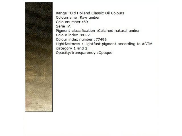 OLD HOLLAND ÖLFARBE A069 125ML RAW UMBER 1