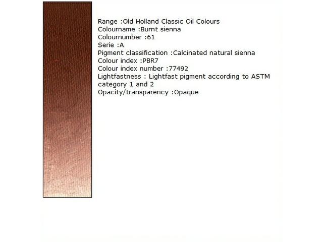OLD HOLLAND ÖLFARBE A061 125ML BURNT SIENNA 1