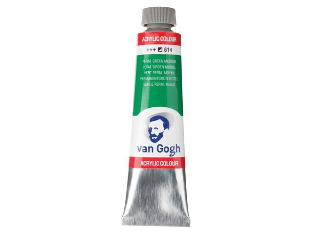 VAN GOGH ACRYL 40ML 614 PERMANENT GRÜN MITTEL 1