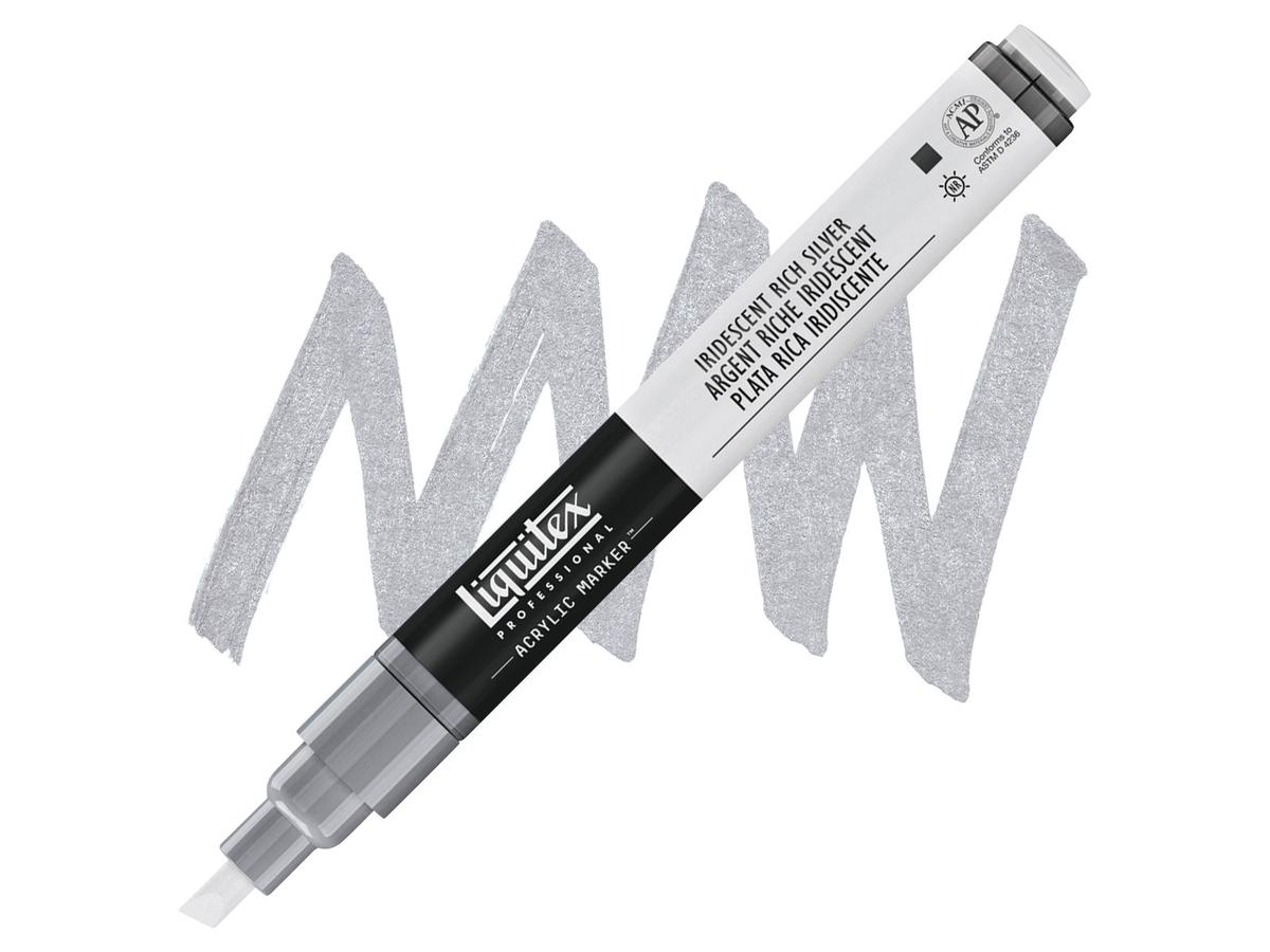 LIQUITEX ACRYL MARKER 0239 2MM IRIDESCENT RICH SILVER 1