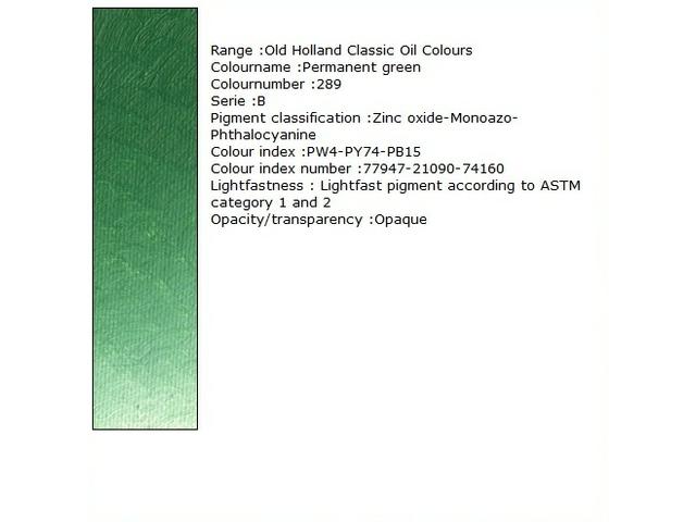 OLD HOLLAND ÖLFARBE B289 40ML PERMANENT GREEN 1