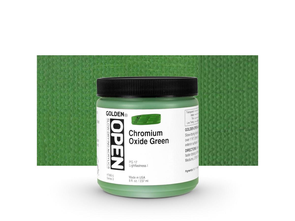 GOLDEN OPEN ACRYLIC 237ML 7060 S3 OPEN CHROMIUM OXIDE GREEN 1