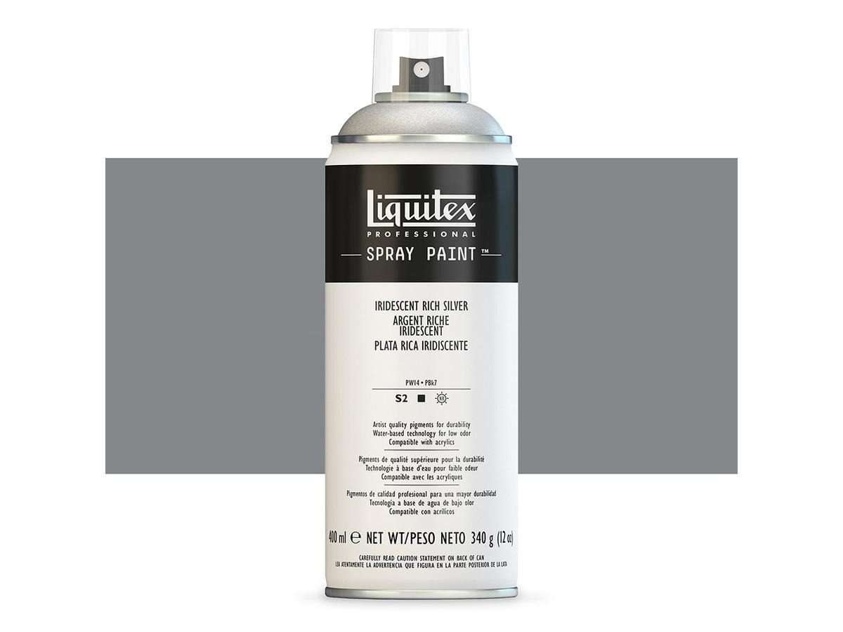 LIQUITEX SPRAY PAINT 400ML BUS IRIDESCENT RICH SILVER 1