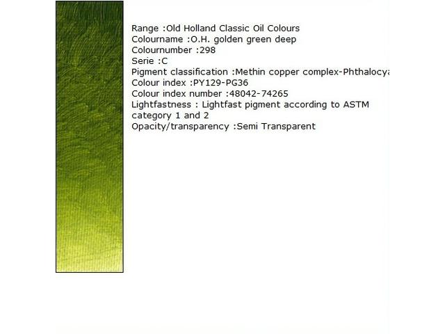 OLD HOLLAND ÖLFARBE C298 40ML OLD HOLLAND GOLDEN GREEN DEEP 1