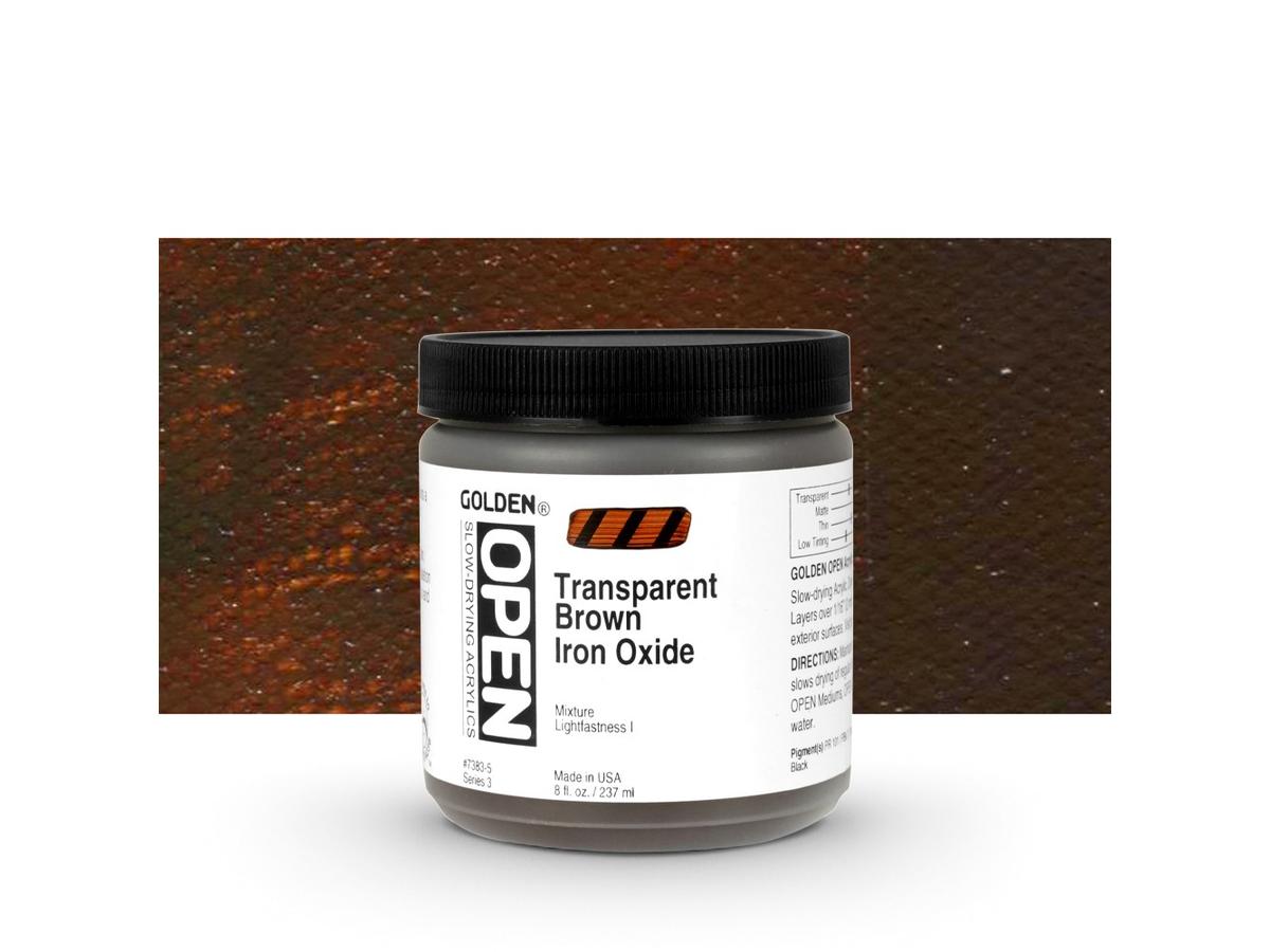 GOLDEN OPEN ACRYLIC 237ML 7383 S3 OPEN TRANSPARANT BROWN IRON OXIDE 1