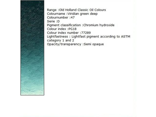 OLD HOLLAND ÖLFARBE D047 40ML VIRIDIAN GREEN DEEP 1
