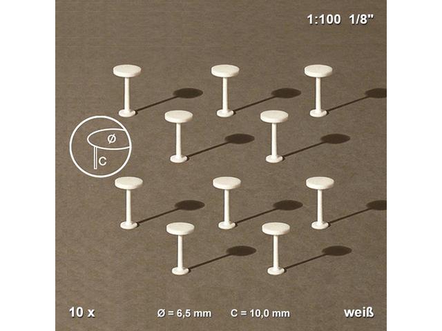 1:100 TISCH RUND WEISS 10 STÜCK 54.60821.10 1