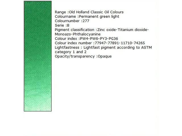 OLD HOLLAND ÖLFARBE B277 40ML PERMANENT GREEN LIGHT 1