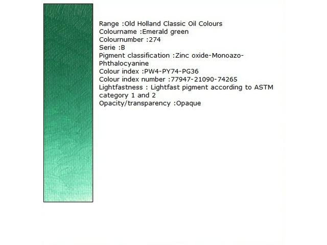 OLD HOLLAND ÖLFARBE B274 40ML EMERALD GREEN 1