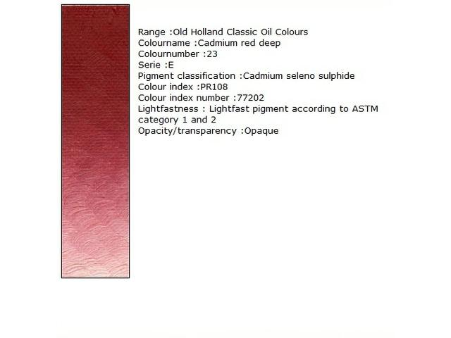 OLD HOLLAND ÖLFARBE E023 125ML CADMIUM RED DEEP 1