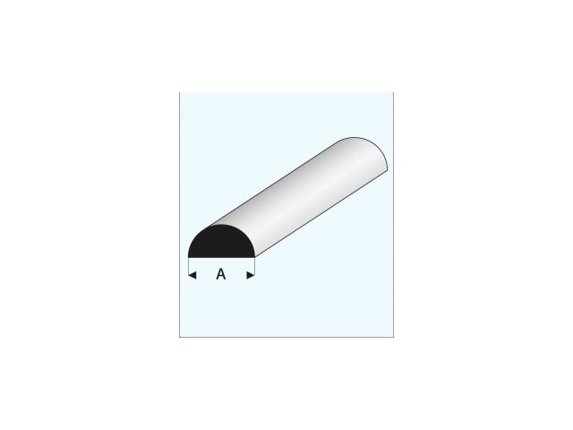 PROFIL HALBRUND MASSIV WEISS (A=)8,0MM 1METER 401-63 1