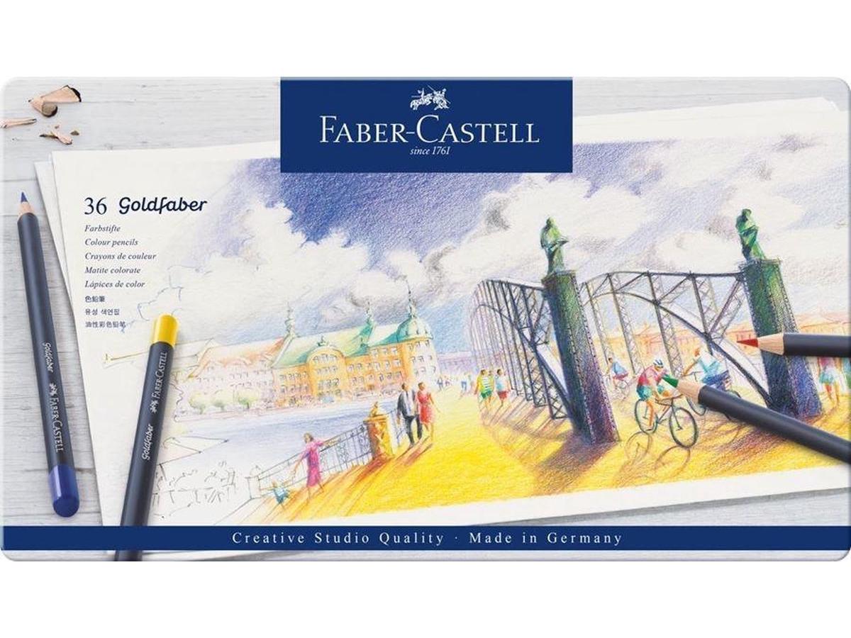FABER CASTELL GOLDFABER FARBSTIFTE 36ER SET METALLETUI FC-114736 1