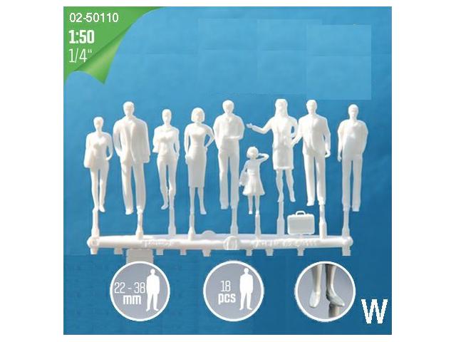 1:50 GEHENDE HERMOLI FIGUR WEISS 18 STÜCK 02.50211.18 1