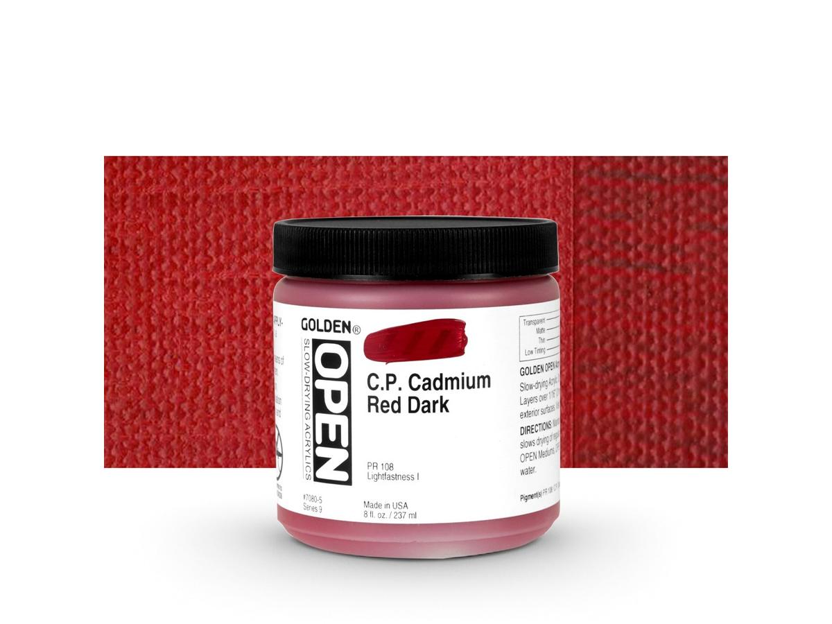 GOLDEN OPEN ACRYLIC 237ML 7080 S9 OPEN C.P. CADMIUM RED DARK 1