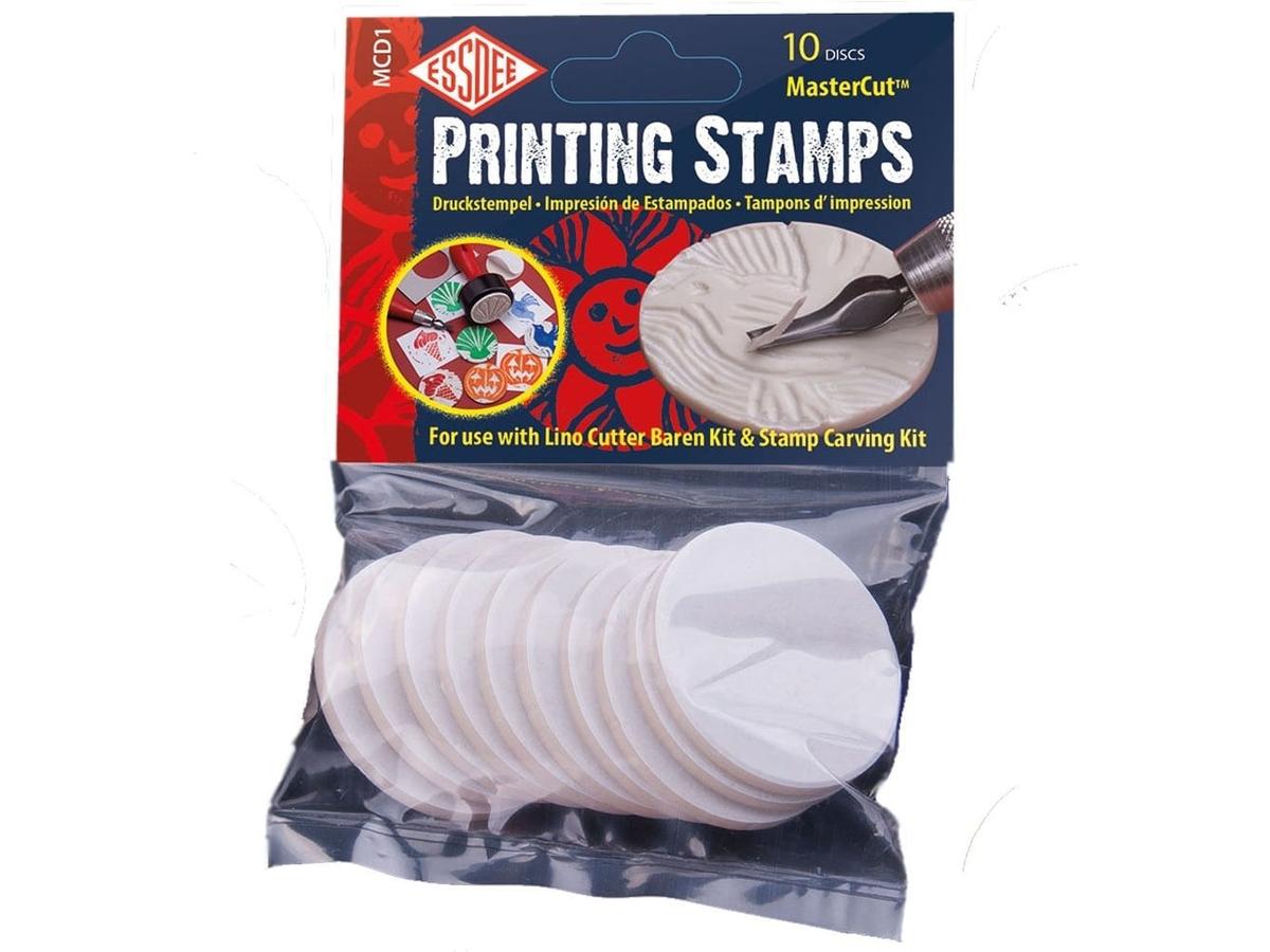 ESSDEE 10 STEMPEL PLÄTTCHEN 4,5CM 45MM SELBSTKLEBEND 1