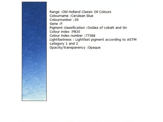 OLD HOLLAND ÖLFARBE F039 40ML CERULEAN BLUE 1
