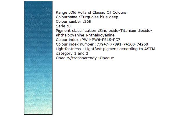 OLD HOLLAND ÖLFARBE B265 125ML TURQUOISE BLUE DEEP 1