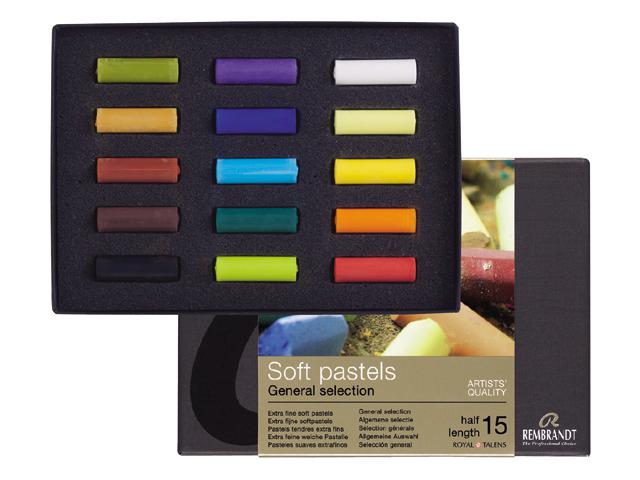 REMBRANDT SOFTPASTEL SET GENERAL SELECTION HALBE KREIDEN 15X 1