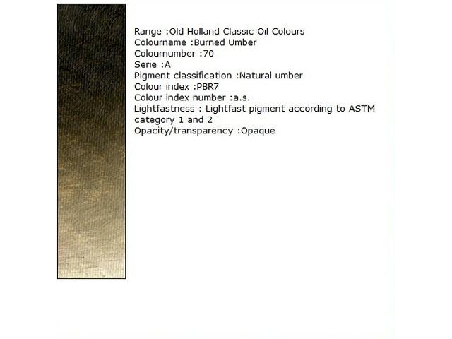 OLD HOLLAND ÖLFARBE A070 125ML BURNT UMBER 1