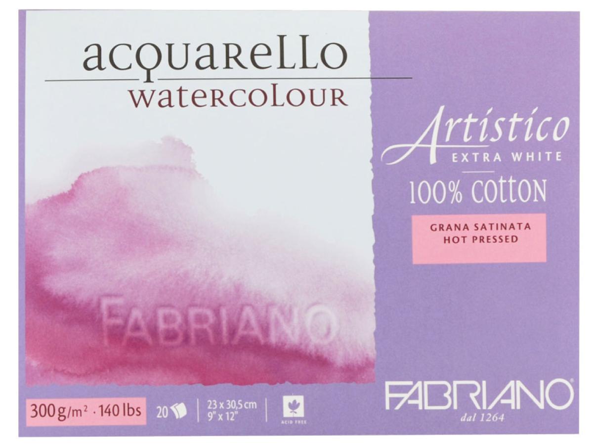 FABRIANO ARTISTICO AQUARELLPAPIER BLOCK 23X30,5 20BL GLATT 1