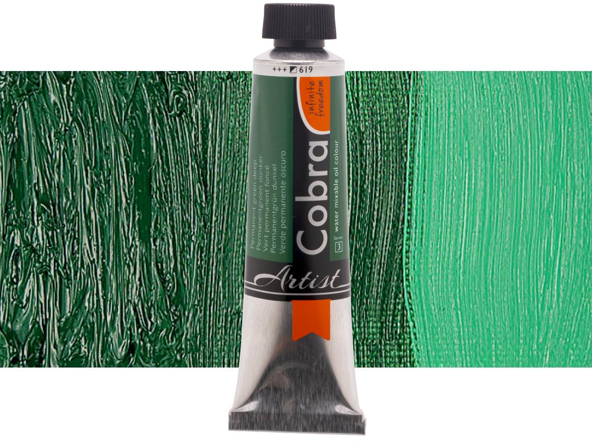 COBRA ARTIST WASSERVERMALBARE ÖLFARBE 40ML 619 PERMNENTGRÜN DUNKEL 1