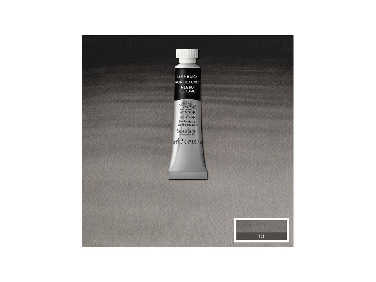 WINSOR & NEWTON AQUARELLFARBE 5ML 337 LAMPENSCHWARZ 1