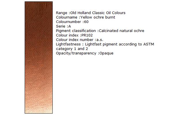 OLD HOLLAND ÖLFARBE A060 40ML YELLOW OCHRE BURNT 1