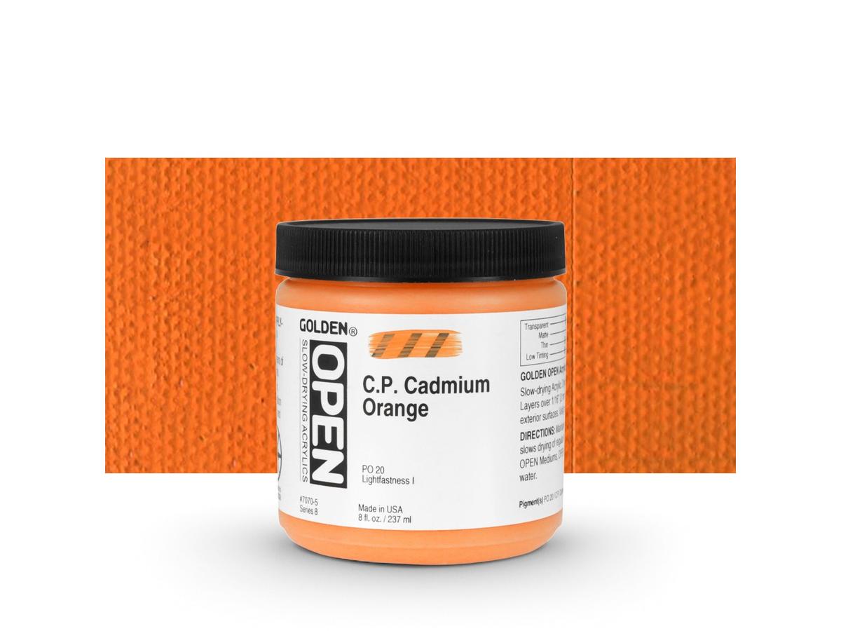 GOLDEN OPEN ACRYLIC 237ML 7070 S8 OPEN C.P. CADMIUM ORANGE 1