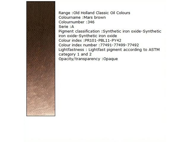 OLD HOLLAND ÖLFARBE A346 40ML MARS BROWN 1