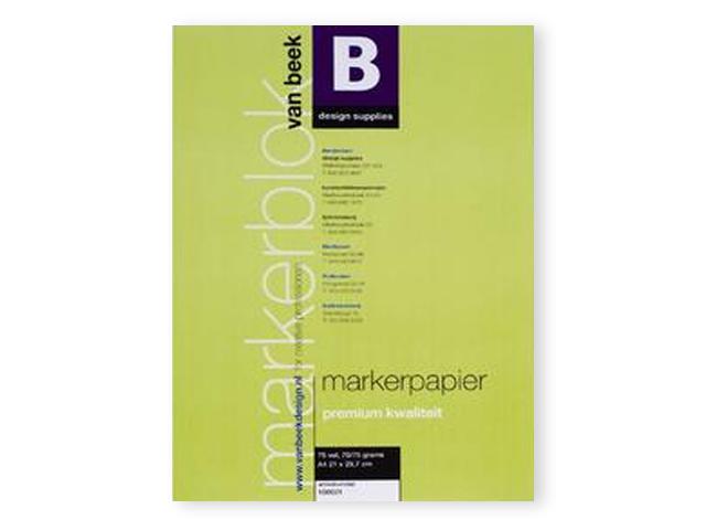 VAN BEEK BLOCK MARKERPAPIER A3 70GRAMM 75BLATT 1
