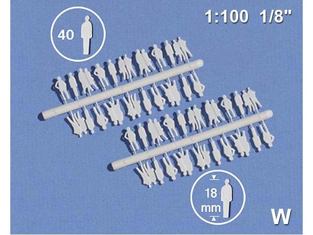 1:100 SILHOUETTENFIGUR WEISS 40 STÜCK 02.40001.40 1