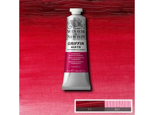WINSOR & NEWTON GRIFFIN ALKYD 37ML  S2 468 PERMANENT ALIZARIN CRIMSON 1