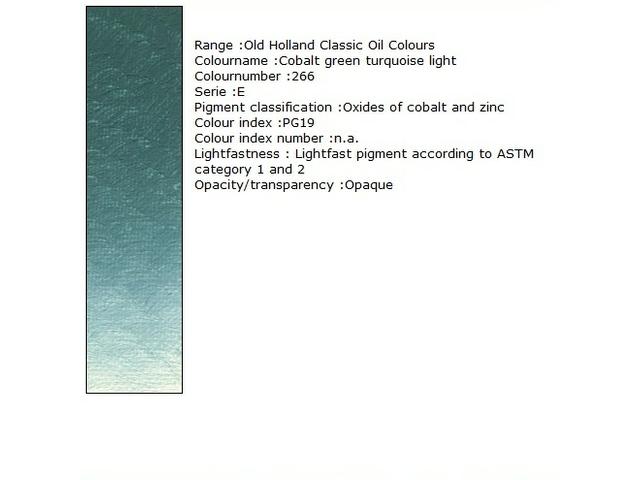 OLD HOLLAND ÖLFARBE E266 40ML COBALT GREEN TURQUOISE 1