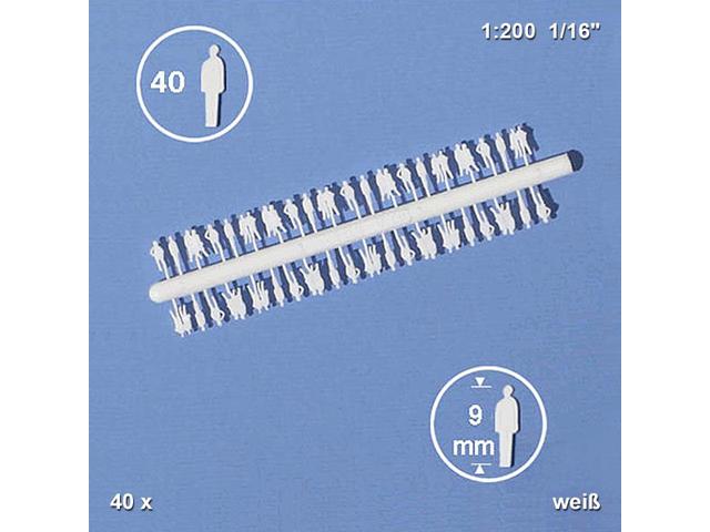 1:200 SILHOUETTENFIGUR WEISS 40 PCS 02.30001.40 1