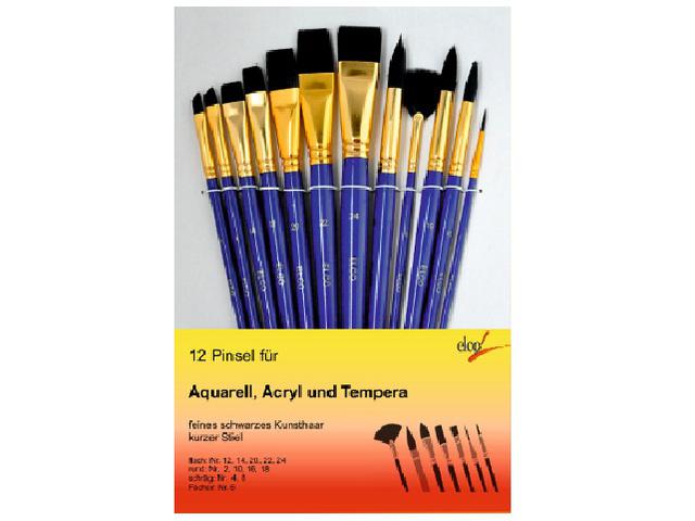 PENSELENSET BLAUW ZACHT 12X SYNTHETISCH 1