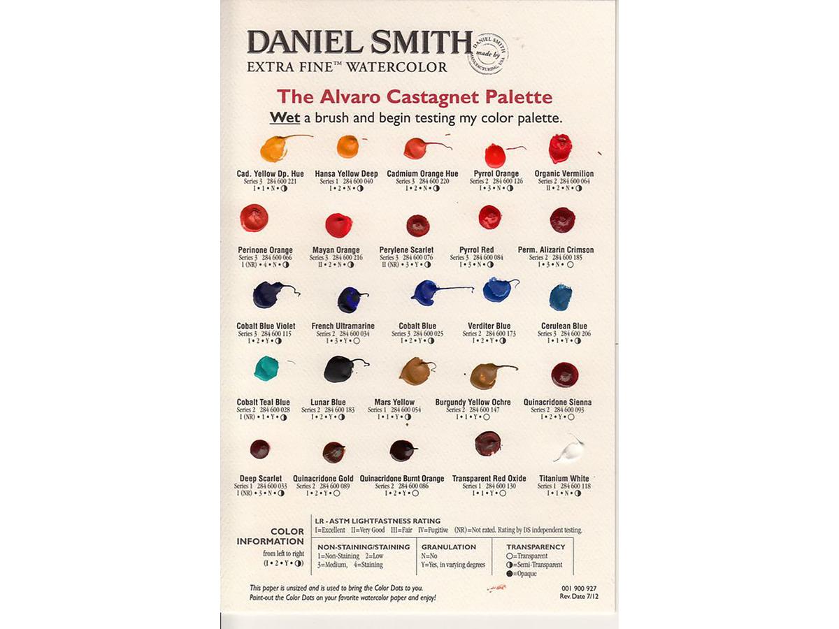 DANIEL SMITH WATERCOLOUR TESTKAART - 17 X ALVARO CASTAGNET 1