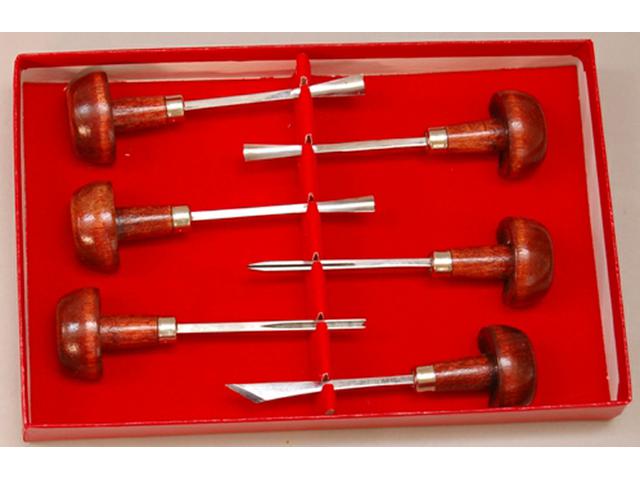 LYONS LINOMESSER 6ER SET 6 MIT HOLZGRIFF  1