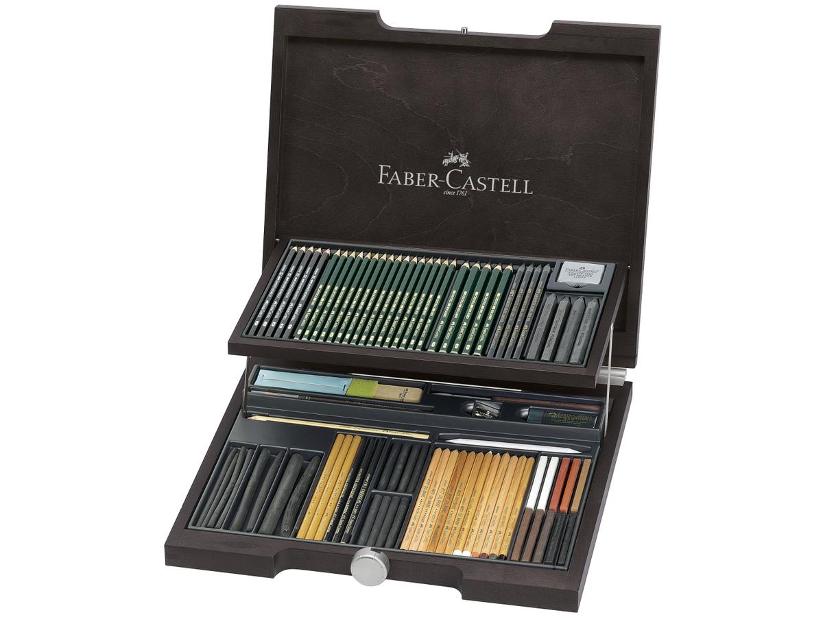 FABER-CASTELL PITT MONOCHROMOS ARTIST SET HOLZ KOFFER FC-112971 1