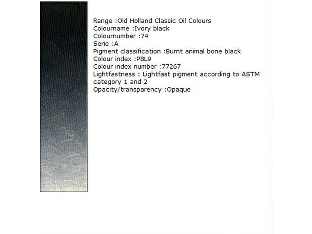 OLD HOLLAND ÖLFARBE A074 225ML IVORY BLACK EXTRA 1