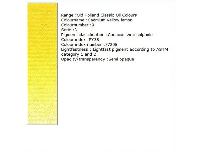 OlD HOLLAND ÖLFARBE D009 225ML CADMIUM YELLOW LEMON 1