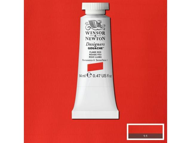 WINSOR & NEWTON DESIGNERS GOUACHE 14ML 249 FLAME RED 1